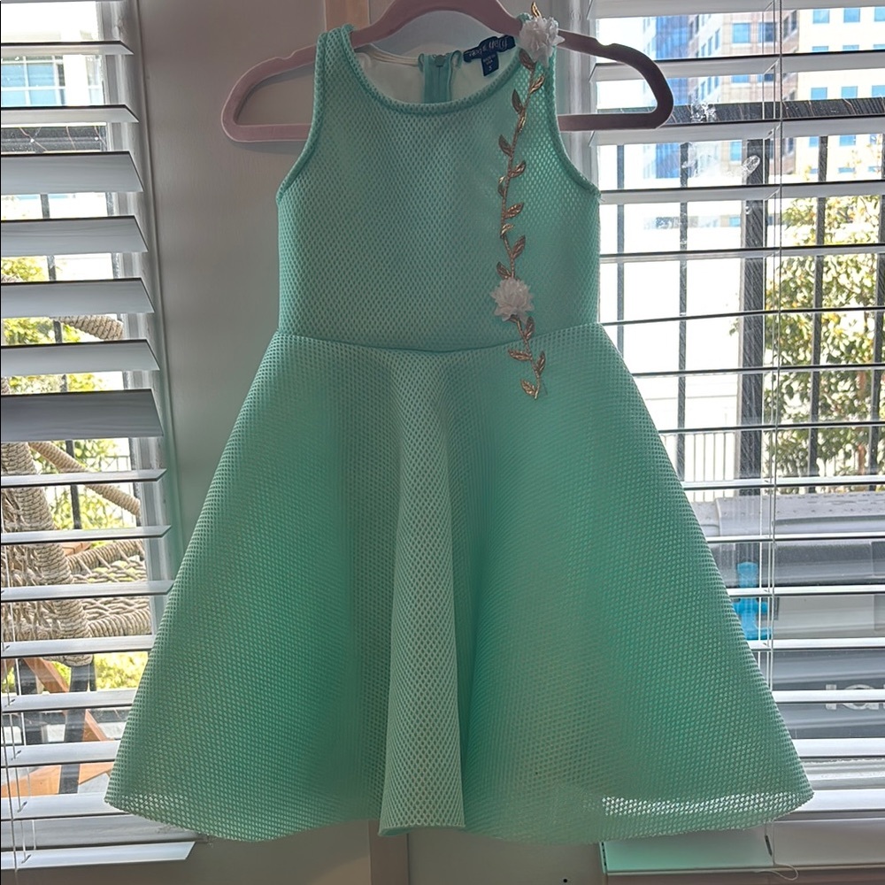 Mint Green Sleeveless Kids Dress